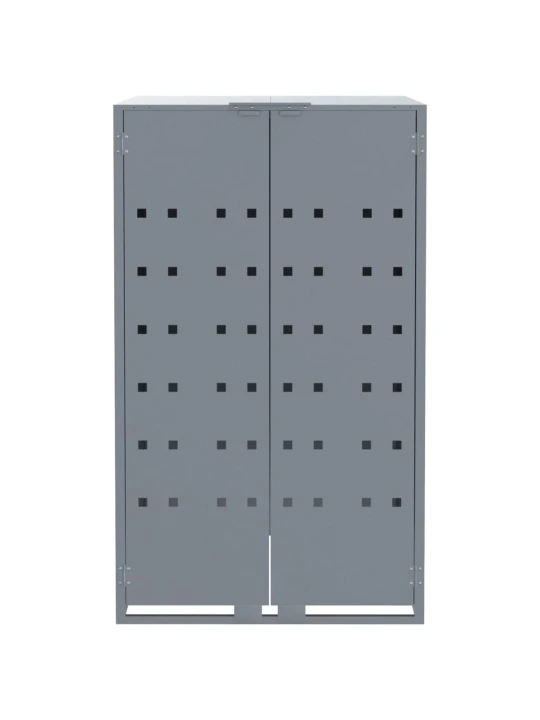 Stoginė trim konteineriams, pilka, 207x79x117cm, plienas