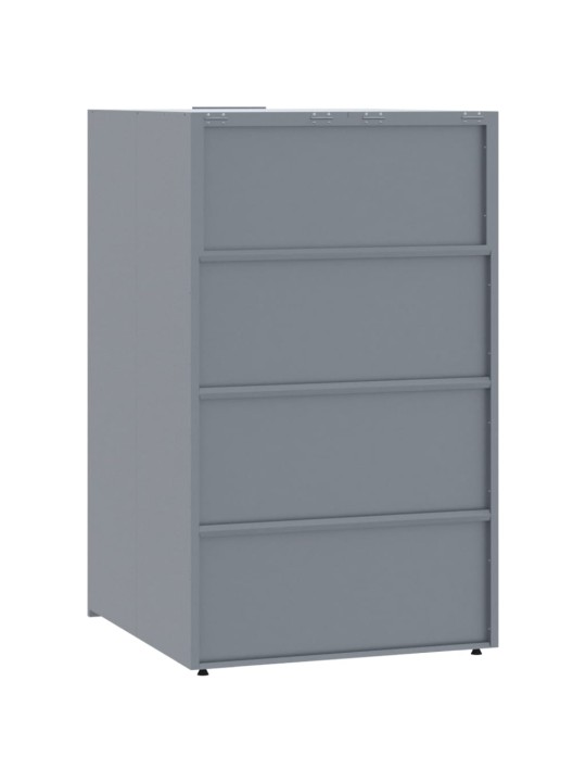Stoginė trim konteineriams, pilka, 207x79x117cm, plienas