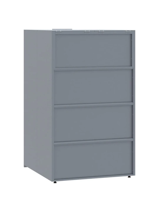Stoginė trim konteineriams, pilka, 207x79x117cm, plienas
