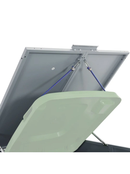 Stoginė trim konteineriams, pilka, 207x79x117cm, plienas