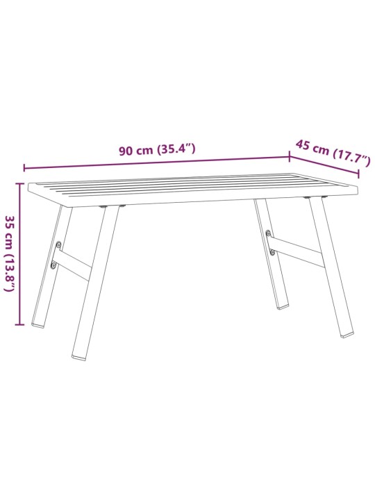 Sodo kavos staliukas, juodos spalvos, 90x45x35cm, plienas