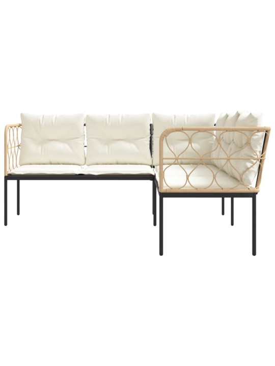 Sodo sofa su pagalvėlėmis, juoda, plienas/tekstilenas
