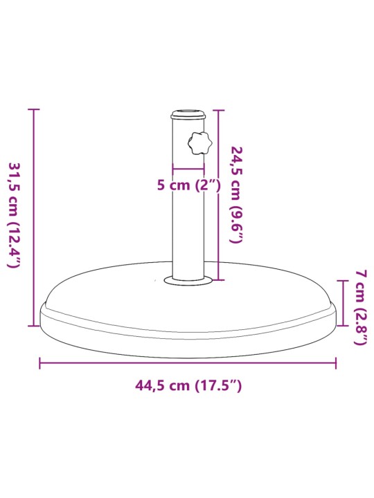 Skėčio nuo saulės pagrindas 32/35/38mm skersmens stulpams, 15kg