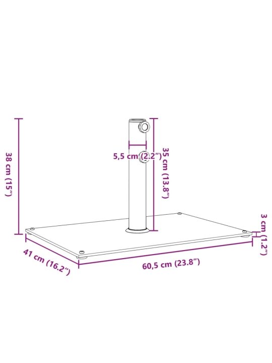 Skėčio nuo saulės pagrindas 32/38/48mm skersmens stulpams, 15kg