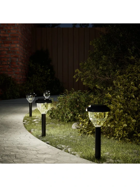 Solar Pathway šviestuvai su smaigaliais, 4vnt., šiltos baltos