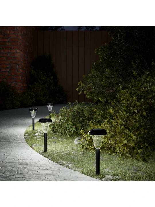 Solar Pathway šviestuvai su smaigaliais, 12vnt., baltos spalvos