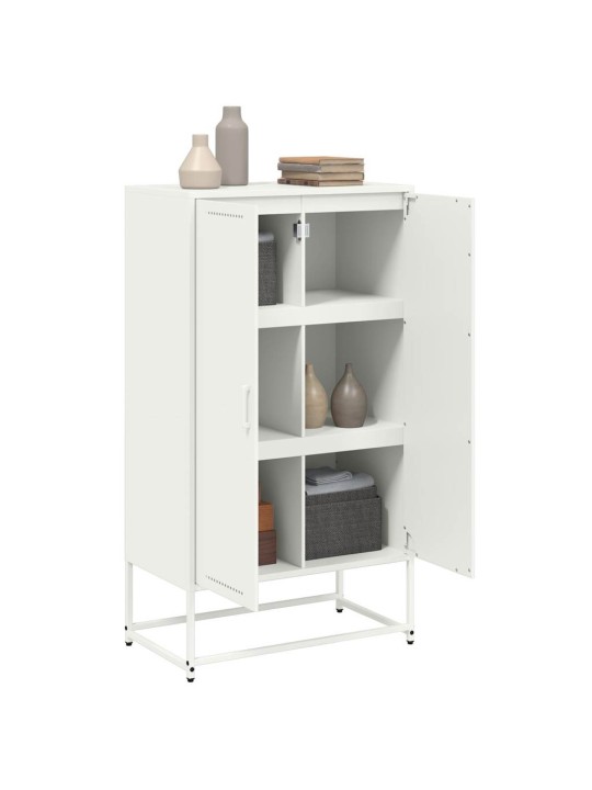 Komoda, baltos spalvos, 68,5x38,5x123,5cm, plienas
