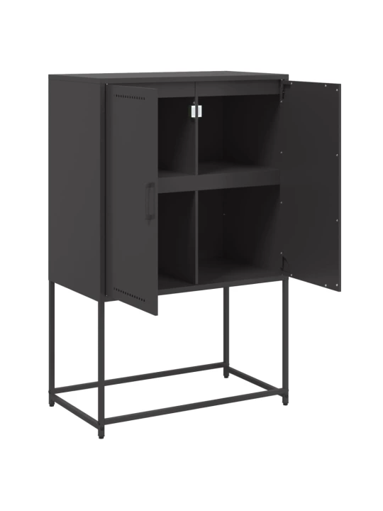 Komoda, juodos spalvos, 68,5x38,5x107cm, plienas