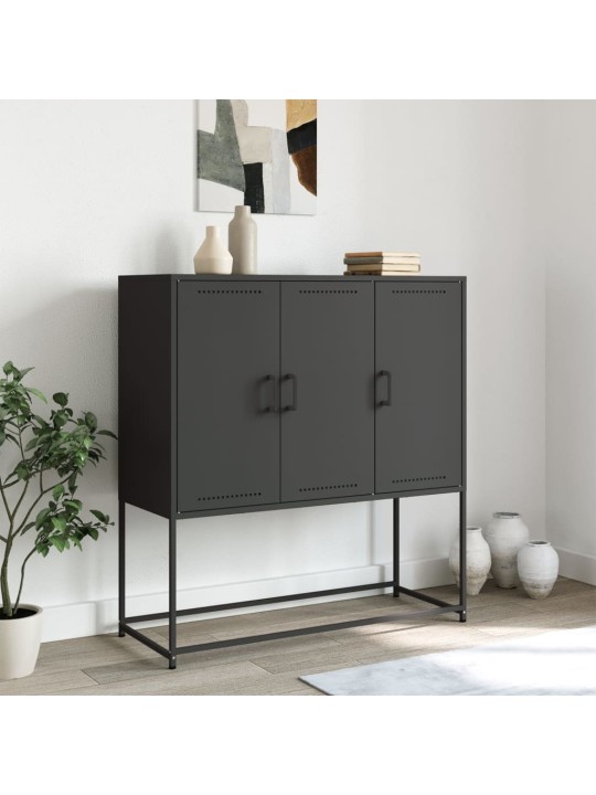 Komoda, juodos spalvos, 100,5x39x107cm, plienas