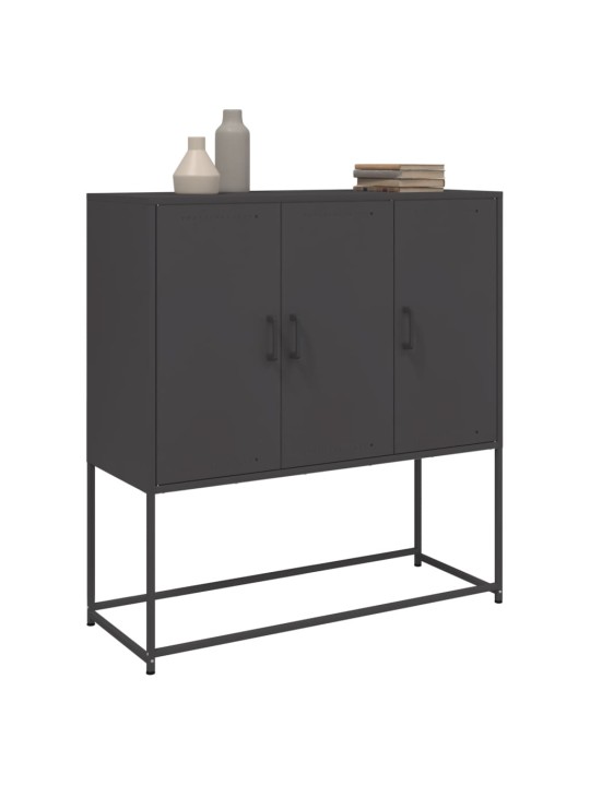 Komoda, juodos spalvos, 100,5x39x107cm, plienas