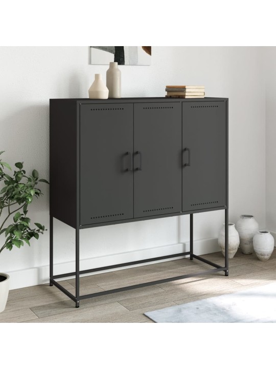 Komoda, juodos spalvos, 100,5x39x107cm, plienas
