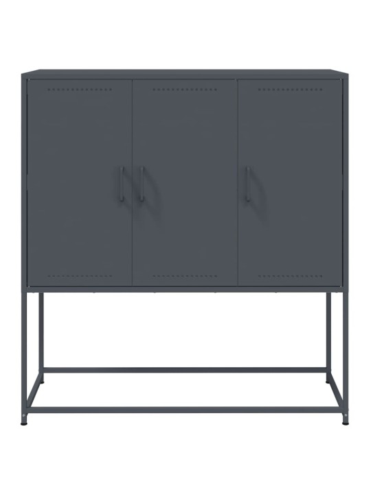 Komoda, antracito spalvos, 100,5x39x107cm, plienas