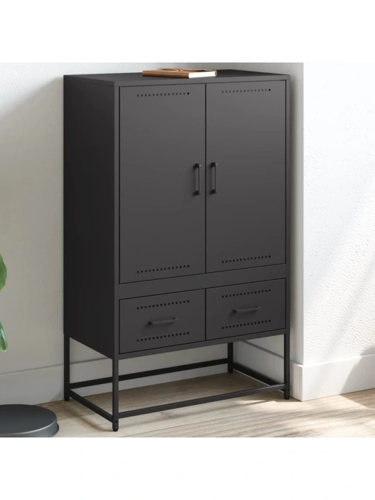 Komoda, juodos, 68x39x111,5 cm, plienas