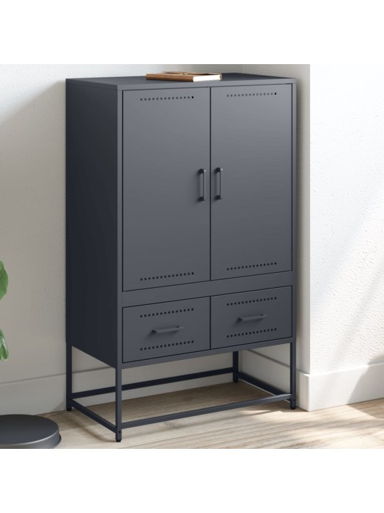Komoda, antracito, 68x39x111,5 cm, plienas