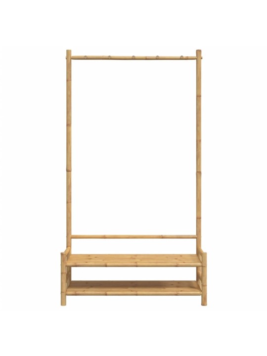 Drabužių kabykla su lentynomis, 103x40x183cm, bambukas