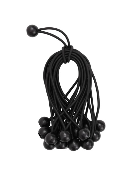 Bungee virvelės su kamuoliukais, 50vnt., 21x0,5cm