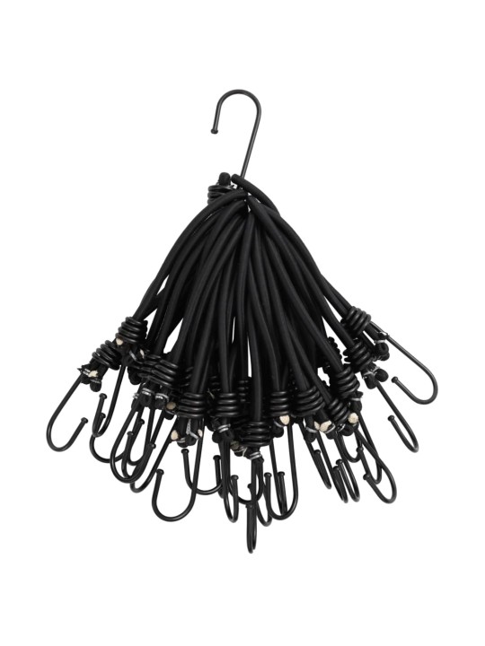 Bungee virvelės su kabliukais, 50vnt., 17cm