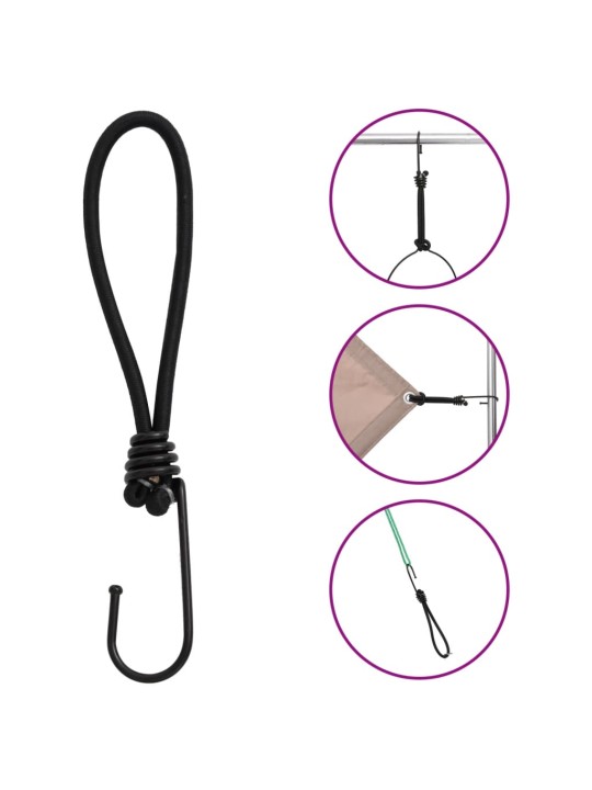 Bungee virvelės su kabliukais, 50vnt., 17cm