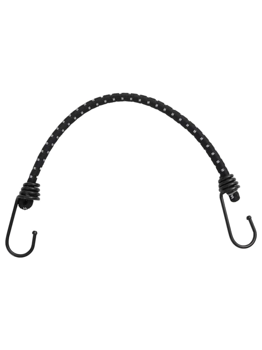 Bungee virvelės su juostelėmis ir kabliukais, 25vnt., 38cm