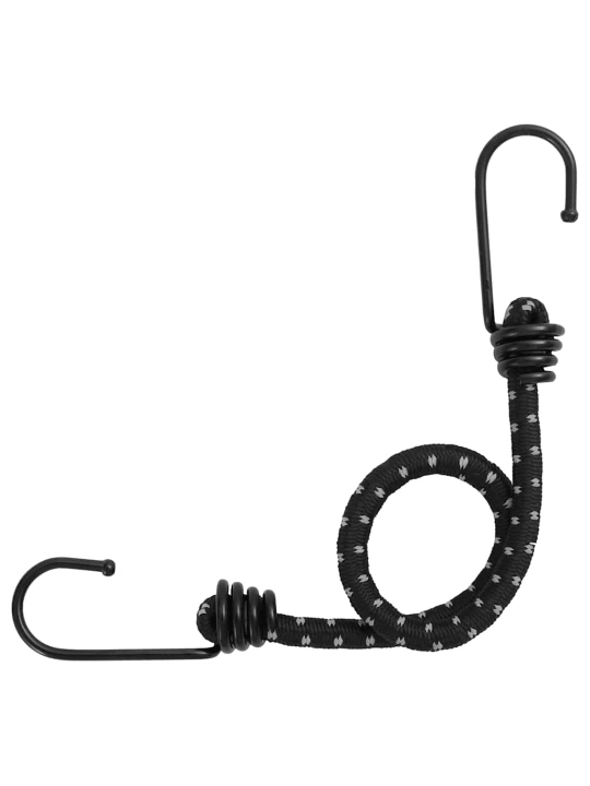 Bungee virvelės su juostelėmis ir kabliukais, 25vnt., 38cm