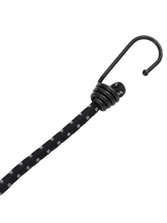 Bungee virvelės su juostelėmis ir kabliukais, 25vnt., 38cm