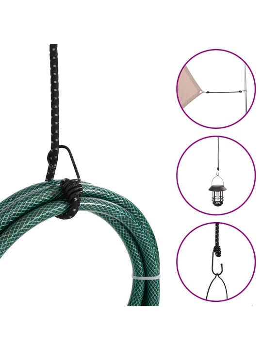 Bungee virvelės su juostelėmis ir kabliukais, 50vnt., 88cm