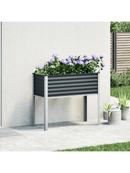 Sodo lovelis, antracito spalvos, 100x41x90cm, plienas