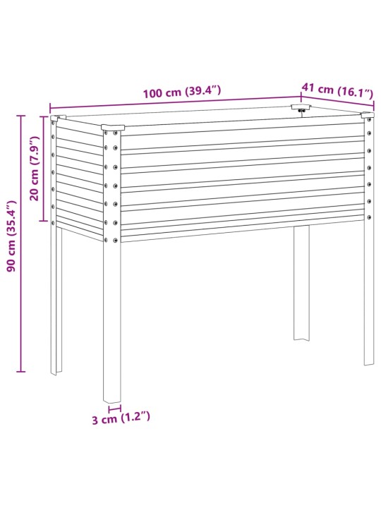 Sodo lovelis, antracito spalvos, 100x41x90cm, plienas