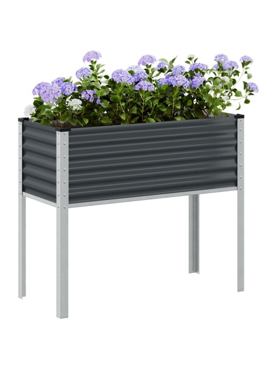Sodo lovelis, antracito spalvos, 100x41x90cm, plienas