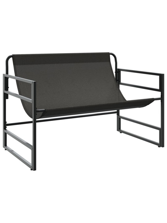 Sodo suoliukas su pagalvėle, antracito spalvos, 113cm, plienas