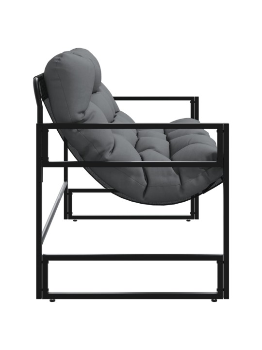 Sodo suoliukas su pagalvėle, antracito spalvos, 113cm, plienas