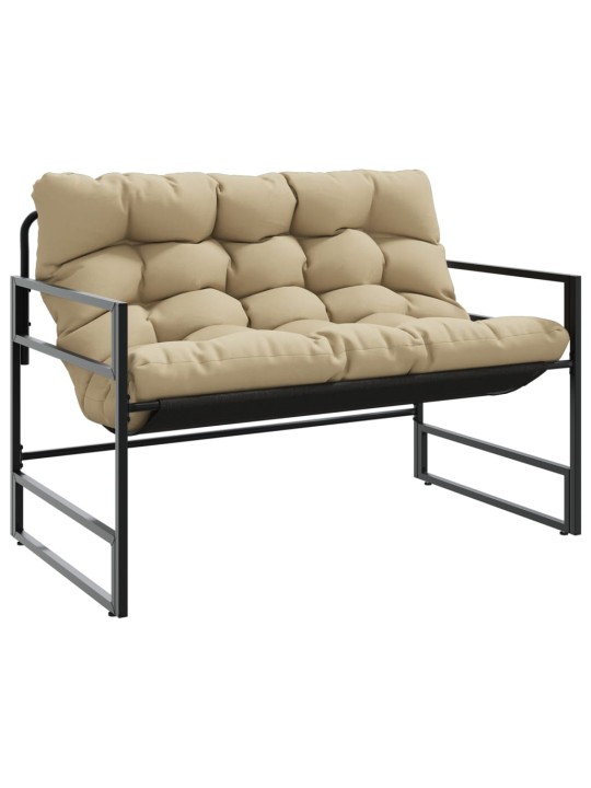 Sodo suoliukas su pagalvėle, taupe spalvos, 113cm, plienas