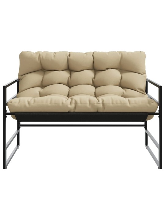 Sodo suoliukas su pagalvėle, taupe spalvos, 113cm, plienas