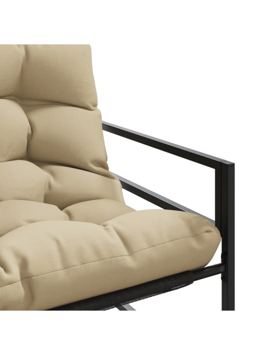 Sodo suoliukas su pagalvėle, taupe spalvos, 113cm, plienas