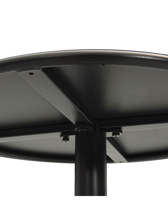 Sodo stalas, juodos spalvos, skersmuo 60x105cm, plienas