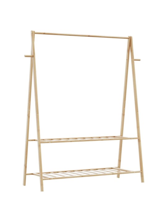 Drabužių kabykla su lentynomis, 132x45,5x150,5cm, bambukas