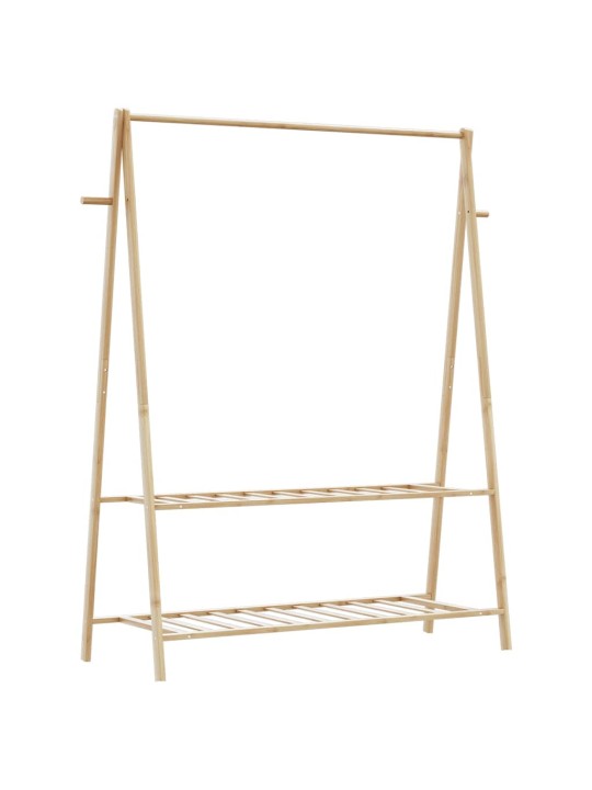 Drabužių kabykla su lentynomis, 132x45,5x150,5cm, bambukas