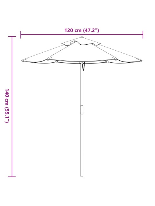 Sodo skėtis vaikams su mediniu stulpu, Ø120x140cm
