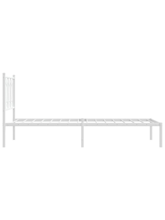 Metalinis lovos rėmas su galvūgaliu, baltos spalvos, 80x200cm
