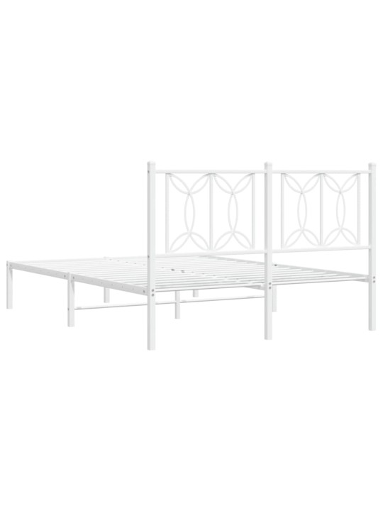 Metalinis lovos rėmas su galvūgaliu, baltos spalvos, 135x190cm