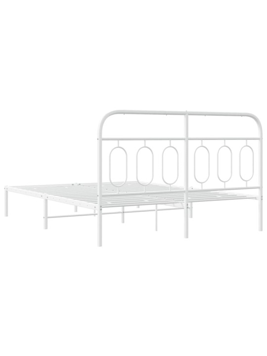 Metalinis lovos rėmas su galvūgaliu, baltos spalvos, 140x190cm