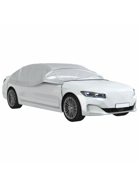 Pusės automobilio uždangalas su kabliukais, sidabrinis, M