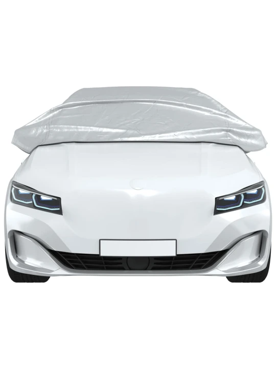 Pusės automobilio uždangalas su kabliukais, sidabrinis, M