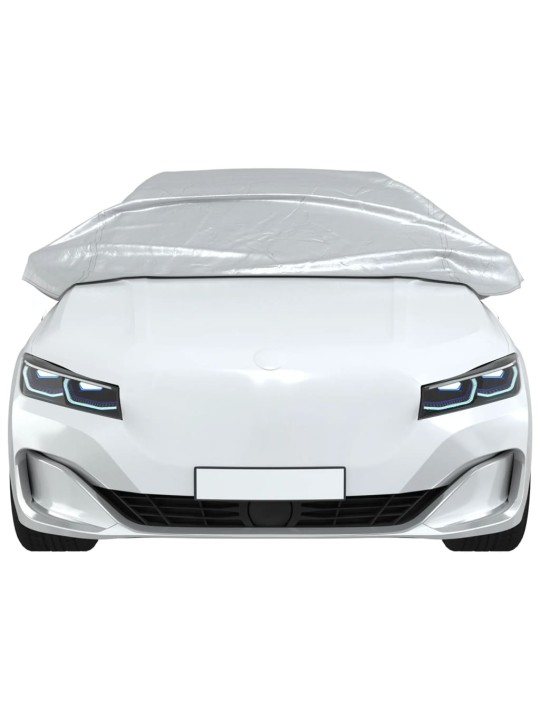 Pusės automobilio uždangalas su kabliukais, sidabrinis, XL