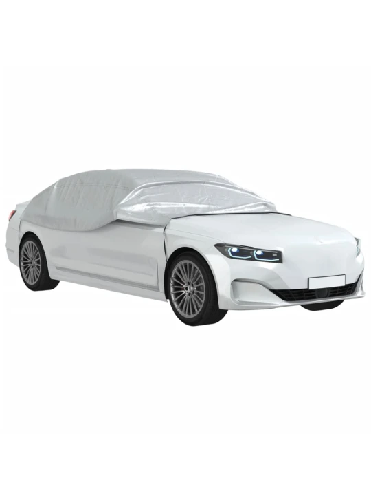Pusės automobilio uždangalas su kabliukais, sidabrinis, XL