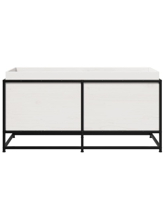 Sodo lovelis, baltas, 100x40x50cm, pušies medienos masyvas