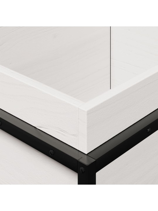 Sodo lovelis, baltas, 100x40x50cm, pušies medienos masyvas