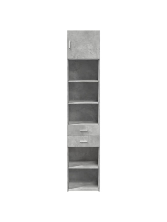 Siaura spintelė daiktams, betono pilka, 45x42,5x225cm, mediena