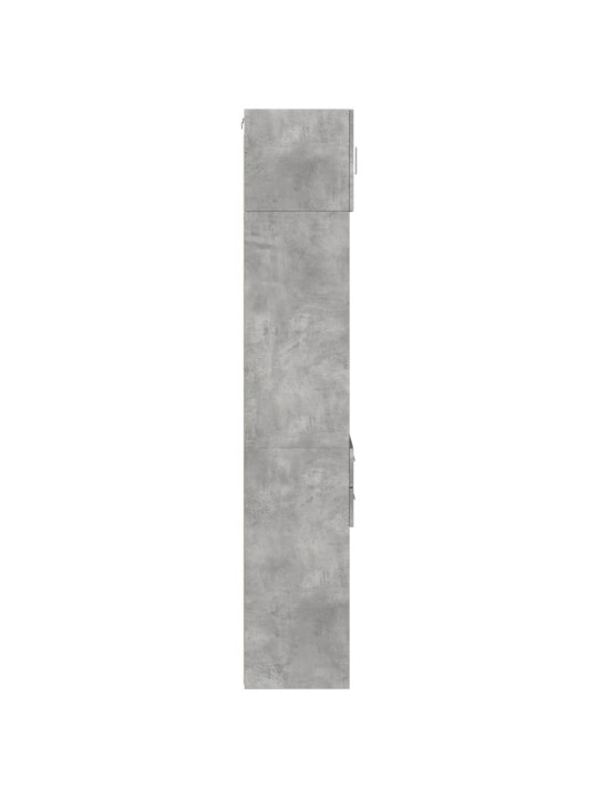 Siaura spintelė daiktams, betono pilka, 45x42,5x225cm, mediena