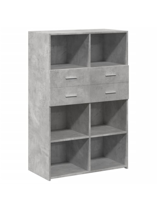 Komoda, betono pilkos spalvos, 80x42,5x124cm, apdirbta mediena